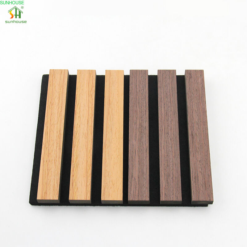 Natural ACOUSTIC WOOD PANEL WALL Modern Living Room Sound Proof Absorbing Acoustic Panels with 3D Model Design