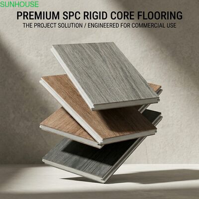 OEM 4mm 5mm 6mm 8mm en gros SPC Vinyle Cliquez sur le verrouillage de plancher de plancher de SPC au noyau rigide avec grain de bois pour le salon