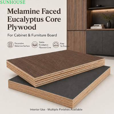 18 mm contreplaqué à face de mélamine Plaque de mobilier à forte liaison pour armoires Armoires et meubles d'intérieur
