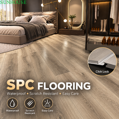 Un bon prix. Certifié SPC Cliquez sur le sol planche de vinyle à noyau rigide avec conformité EN ASTM FloorScore pour les projets de construction mondiaux en ligne